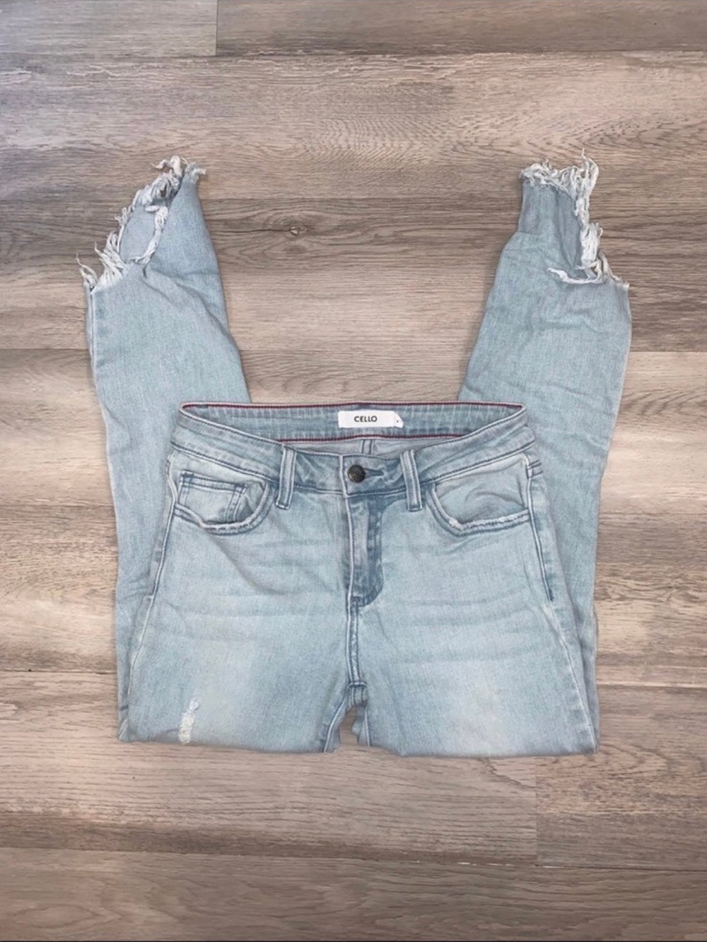Cello Women's Light Blue Distressed Skinny Jeans